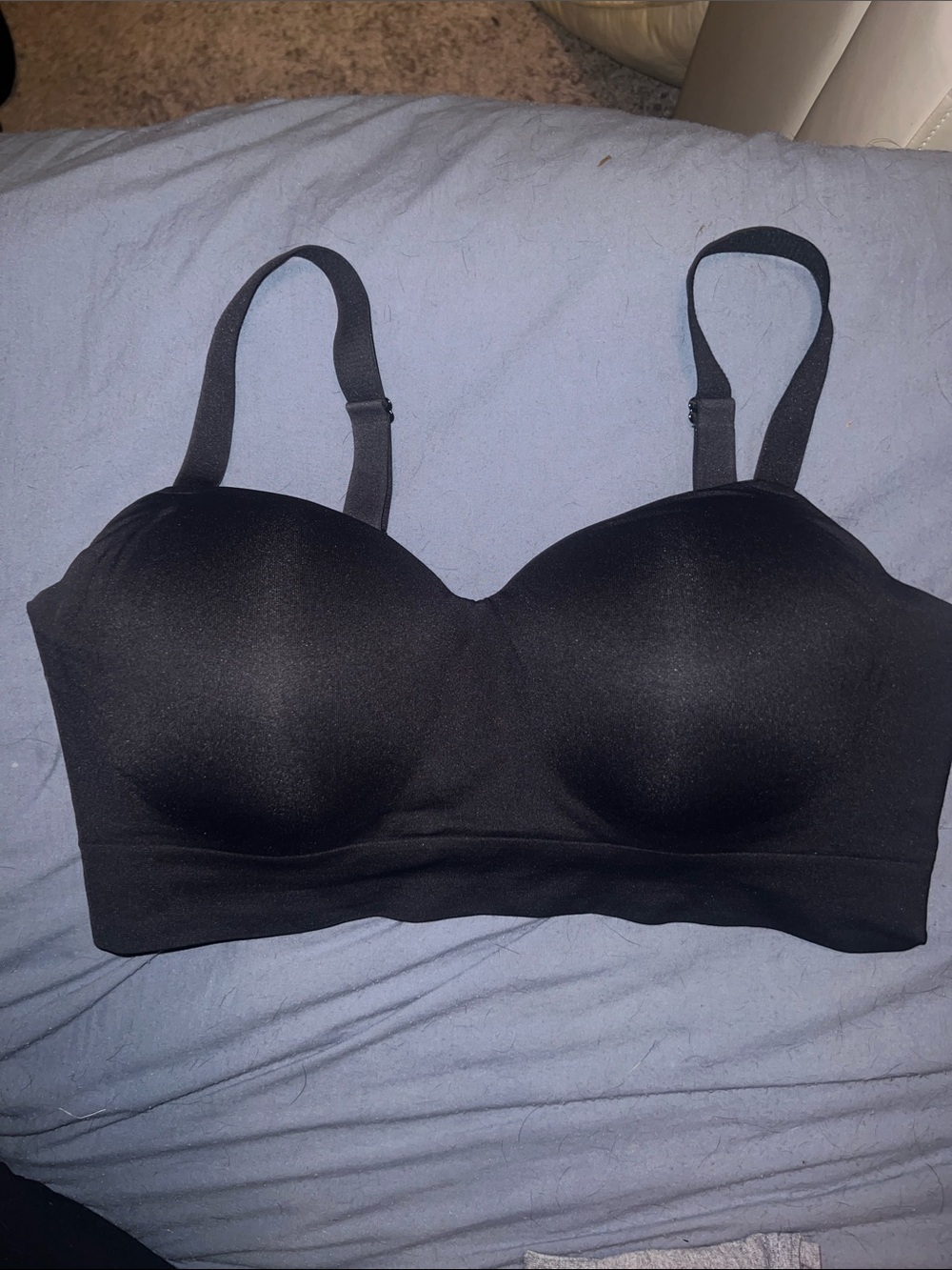 Everyday Smooth Black Padded Bralette with Adjustable Straps
